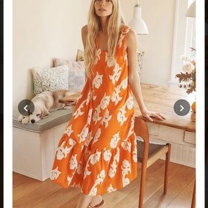 Exquise Anthropologie Phoebe Flounced Maxi Dress